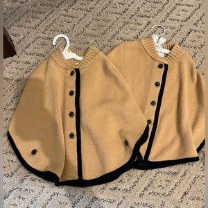 Janie and Jack girls taupe and black cape